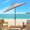 Safavieh Outdoor Collection Iris Fashion Line Auto Tilt 9-inch Umbrella(Grey/Off White)