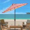 Safavieh Outdoor Collection Iris Fashion Line Auto Tilt 9-inch Umbrella(Red/White)