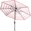 Safavieh Outdoor Collection Iris Fashion Line Auto Tilt 9-inch Umbrella(Red/White)