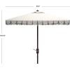 Safavieh Outdoor Elegant Valance White and Black 7’6″ Square UV Protected Umbrella, White/Black(Ivory/Black)