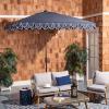 Safavieh Outdoor Elegant Valance White and Black 7’6″ Square UV Protected Umbrella, White/Black(Navy/White)