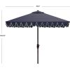 Safavieh Outdoor Elegant Valance White and Black 7’6″ Square UV Protected Umbrella, White/Black(Navy/White)