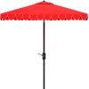 Safavieh Outdoor Elegant Valance White and Black 7’6″ Square UV Protected Umbrella, White/Black(Red)