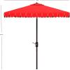 Safavieh Outdoor Elegant Valance White and Black 7’6″ Square UV Protected Umbrella, White/Black(Red)
