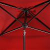 Safavieh Outdoor Elegant Valance White and Black 7’6″ Square UV Protected Umbrella, White/Black(Red)