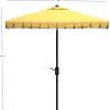 Safavieh Outdoor Elegant Valance White and Black 7’6″ Square UV Protected Umbrella, White/Black(Yellow)