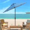 Safavieh PAT8007A Collection Athens Inside Out Striped 9Ft Crank Outdoor Auto Tilt Umbrella(Baby Blue/White)