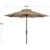 Safavieh PAT8007A Collection Athens Inside Out Striped 9Ft Crank Outdoor Auto Tilt Umbrella(Beige/White)