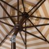 Safavieh PAT8007A Collection Athens Inside Out Striped 9Ft Crank Outdoor Auto Tilt Umbrella(Beige/White)