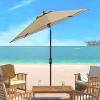 Safavieh PAT8007A Collection Athens Inside Out Striped 9Ft Crank Outdoor Auto Tilt Umbrella(Beige/White)