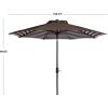 Safavieh PAT8007A Collection Athens Inside Out Striped 9Ft Crank Outdoor Auto Tilt Umbrella(Brown)