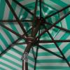 Safavieh PAT8007A Collection Athens Inside Out Striped 9Ft Crank Outdoor Auto Tilt Umbrella(Green)