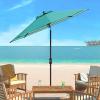 Safavieh PAT8007A Collection Athens Inside Out Striped 9Ft Crank Outdoor Auto Tilt Umbrella(Green)