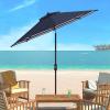 Safavieh PAT8007A Collection Athens Inside Out Striped 9Ft Crank Outdoor Auto Tilt Umbrella(Navy/White)