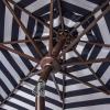 Safavieh PAT8007A Collection Athens Inside Out Striped 9Ft Crank Outdoor Auto Tilt Umbrella(Navy/White)