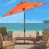 Safavieh PAT8007A Collection Athens Inside Out Striped 9Ft Crank Outdoor Auto Tilt Umbrella(Orange)