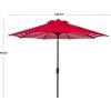 Safavieh PAT8007A Collection Athens Inside Out Striped 9Ft Crank Outdoor Auto Tilt Umbrella(Red)