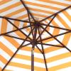 Safavieh PAT8007A Collection Athens Inside Out Striped 9Ft Crank Outdoor Auto Tilt Umbrella(Yellow)