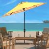 Safavieh PAT8007A Collection Athens Inside Out Striped 9Ft Crank Outdoor Auto Tilt Umbrella(Yellow)