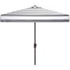 SAFAVIEH 7.5ft Outdoor Patio Umbrella, Square, Elsa Collection, Black & White Stripe, Auto Crank Tilt, UV Resistant for Deck, Backyard, Poolside (PAT8403A)(Black / White)