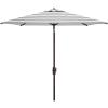 SAFAVIEH 7.5ft Outdoor Patio Umbrella, Square, Iris Collection, Navy & White Stripe, Auto Crank Tilt, UV Resistant for Deck, Backyard, Poolside (PAT8404B)(Grey / White)