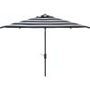 SAFAVIEH 7.5ft Outdoor Patio Umbrella, Square, Iris Collection, Navy & White Stripe, Auto Crank Tilt, UV Resistant for Deck, Backyard, Poolside (PAT8404B)(Navy / White)