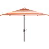 SAFAVIEH 7.5ft Outdoor Patio Umbrella, Square, Iris Collection, Navy & White Stripe, Auto Crank Tilt, UV Resistant for Deck, Backyard, Poolside (PAT8404B)(Orange/White)
