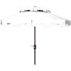 SAFAVIEH 9ft Outdoor Patio Umbrella, Double Top, Zimmerman Collection, Black & White, Crank, Button Tilt, UV Resistant for Deck, Backyard, Poolside (PAT8200H)(White)