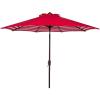 SAFAVIEH Outdoor Athens 11-Foot Round Crank UV Protected Umbrella(Red)