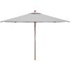 SAFAVIEH Outdoor Collection 7.5FT Square Wooden Pulley Market Umbrella(Gray)