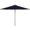 SAFAVIEH Outdoor Collection 7.5FT Square Wooden Pulley Market Umbrella(Navy)