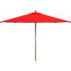 SAFAVIEH Outdoor Collection 7.5FT Square Wooden Pulley Market Umbrella(Red)