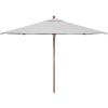 SAFAVIEH Outdoor Collection 7.5FT Square Wooden Pulley Market Umbrella(White)
