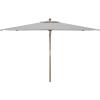 SAFAVIEH Outdoor Collection Aklin 6.5FT x 10FT Rectangle Wooden Pulley Market Umbrella (No Tilt)(Gray)