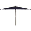 SAFAVIEH Outdoor Collection Aklin 6.5FT x 10FT Rectangle Wooden Pulley Market Umbrella (No Tilt)(Navy)