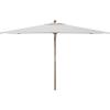 SAFAVIEH Outdoor Collection Aklin 6.5FT x 10FT Rectangle Wooden Pulley Market Umbrella (No Tilt)(White)