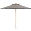 SAFAVIEH Outdoor Collection Cannes White 11-Foot Wooden Pulley Market Umbrella(Gray)