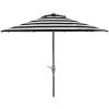 Safavieh Outdoor Collection Iris Fashion Line Auto Tilt 9-inch Umbrella(Black/White)