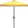Safavieh Outdoor Elegant Valance White and Black 7’6″ Square UV Protected Umbrella, White/Black(Yellow)