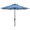 Safavieh PAT8007A Collection Athens Inside Out Striped 9Ft Crank Outdoor Auto Tilt Umbrella(Baby Blue/White)
