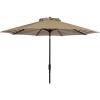 Safavieh PAT8007A Collection Athens Inside Out Striped 9Ft Crank Outdoor Auto Tilt Umbrella(Beige/White)