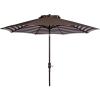 Safavieh PAT8007A Collection Athens Inside Out Striped 9Ft Crank Outdoor Auto Tilt Umbrella(Brown)