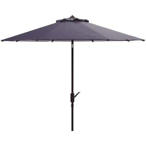 SAFAVIEH Outdoor Athens 11-Foot Round Crank UV Protected Umbrella(Navy/White)