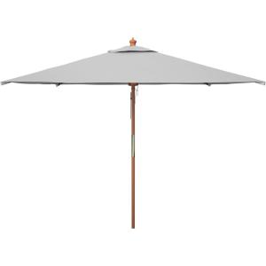 SAFAVIEH Outdoor Collection 7.5FT Square Wooden Pulley Market Umbrella(Gray)