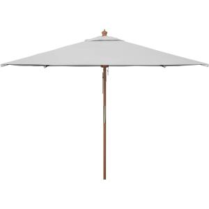 SAFAVIEH Outdoor Collection 7.5FT Square Wooden Pulley Market Umbrella(White)