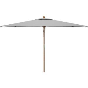 SAFAVIEH Outdoor Collection Aklin 6.5FT x 10FT Rectangle Wooden Pulley Market Umbrella (No Tilt)(Gray)