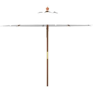 SAFAVIEH Outdoor Collection Cannes White 11-Foot Wooden Pulley Market Umbrella(Ivory)