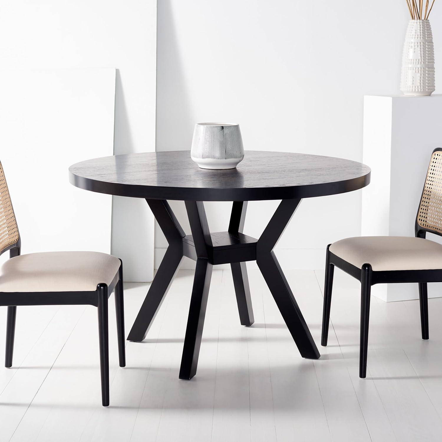 image:imageSAFAVIEH Couture Collection Luis Medium Oak Round Dining TableBlack
