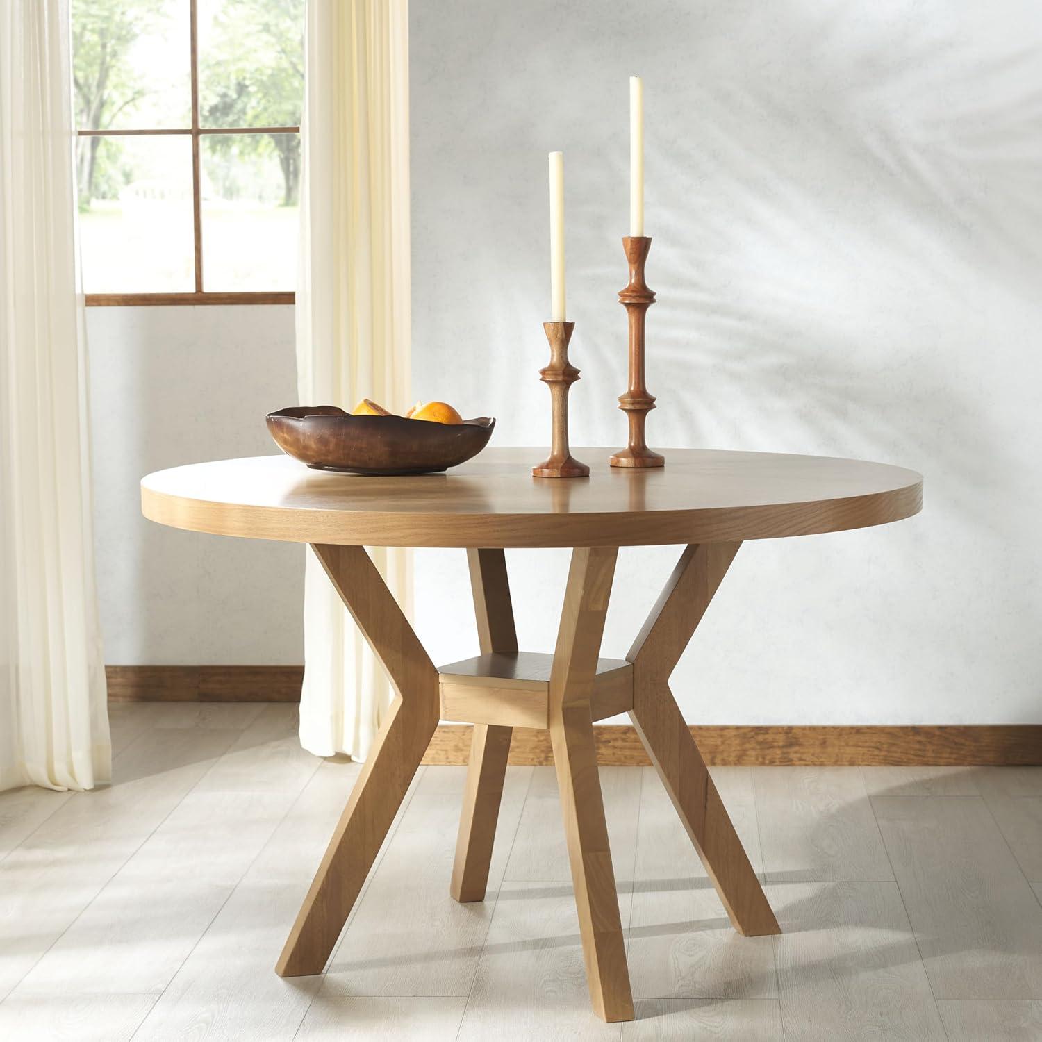 image:imageSAFAVIEH Couture Collection Luis Medium Oak Round Dining TableNatural