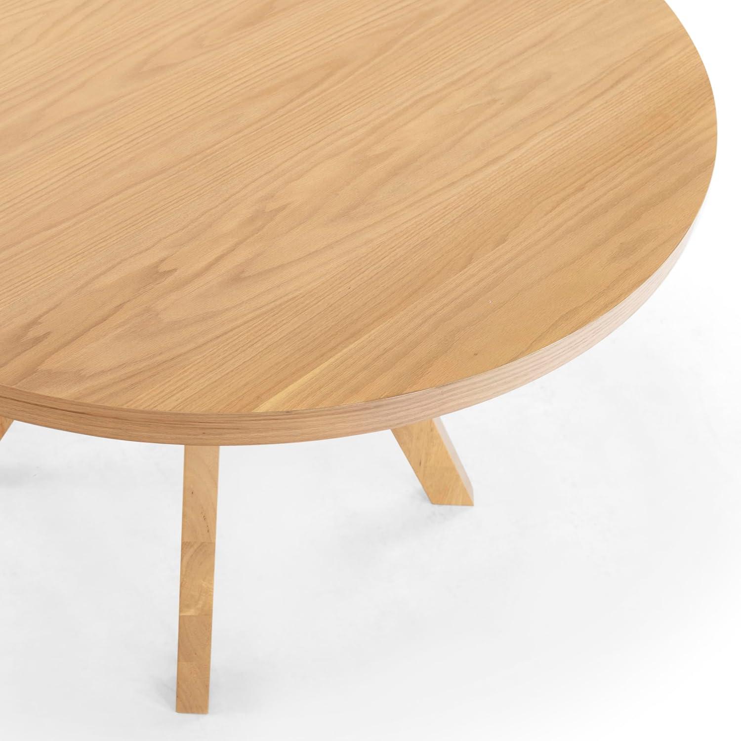 image:imageSAFAVIEH Couture Collection Luis Medium Oak Round Dining TableNatural